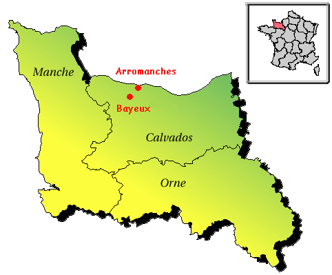 Map of Calvados, France